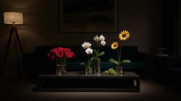 Cinq associations de fleurs qui fonctionnent dans un salon sombre